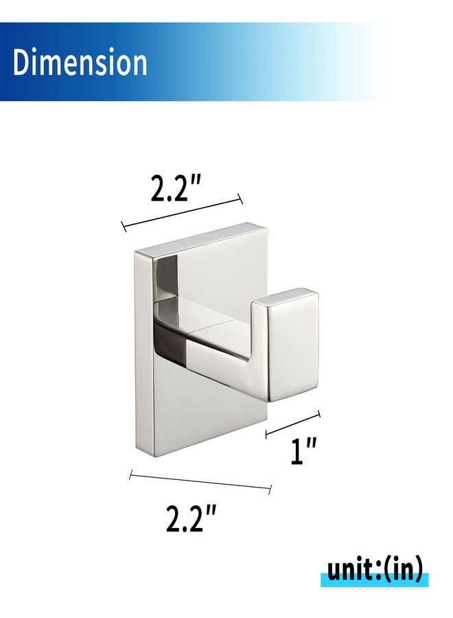 Durafe 2 Pack Towel Hooks SUS 304 Stainless Steel Bathroom Towel Holder Robe Hook Polished Chrome - Image 3
